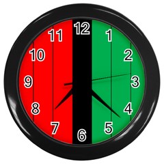 Kwanzaa Colors African American Red Black Green  Wall Clocks (black) by yoursparklingshop