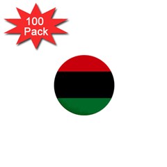 Pan African Unia Flag Colors Red Black Green Horizontal Stripes 1  Mini Buttons (100 Pack)  by yoursparklingshop