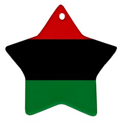 Pan African Unia Flag Colors Red Black Green Horizontal Stripes Star Ornament (two Sides)  by yoursparklingshop