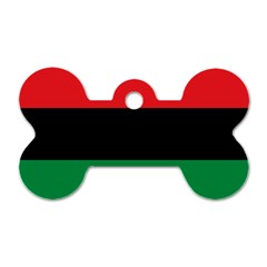 Pan African Unia Flag Colors Red Black Green Horizontal Stripes Dog Tag Bone (two Sides)