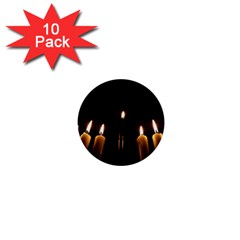 Hanukkah Chanukah Menorah Candles Candlelight Jewish Festival Of Lights 1  Mini Buttons (10 Pack)  by yoursparklingshop