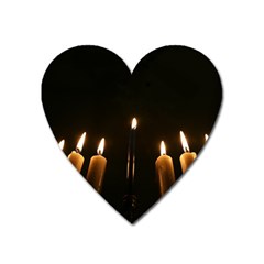 Hanukkah Chanukah Menorah Candles Candlelight Jewish Festival Of Lights Heart Magnet by yoursparklingshop