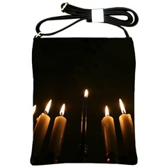 Hanukkah Chanukah Menorah Candles Candlelight Jewish Festival Of Lights Shoulder Sling Bags by yoursparklingshop