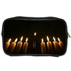 Hanukkah Chanukah Menorah Candles Candlelight Jewish Festival Of Lights Toiletries Bags by yoursparklingshop