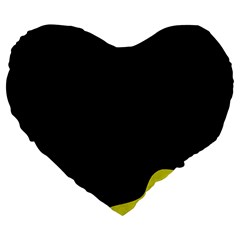 Black And Yellow Large 19  Premium Heart Shape Cushions by Valentinaart