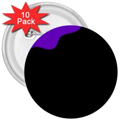 Purple And Black 3  Buttons (10 Pack)  by Valentinaart