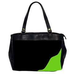 Black And Green Office Handbags (2 Sides)  by Valentinaart