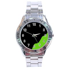 Black And Green Stainless Steel Analogue Watch by Valentinaart