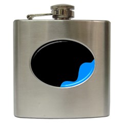 Blue and black Hip Flask (6 oz)