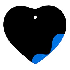 Blue and black Heart Ornament (2 Sides)