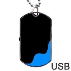 Blue and black Dog Tag USB Flash (One Side)