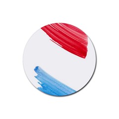 Tricolor Banner Flag, Red White Blue Rubber Round Coaster (4 Pack)  by picsaspassion