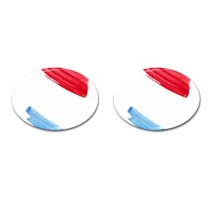 Tricolor Banner Flag, Red White Blue Cufflinks (oval) by picsaspassion