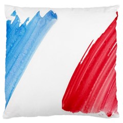 Tricolor Banner Flag France, Blue White Red Watercolor Large Cushion Case (two Sides) by picsaspassion