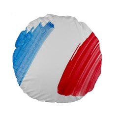 Tricolor Banner Flag France, Blue White Red Watercolor Standard 15  Premium Flano Round Cushions