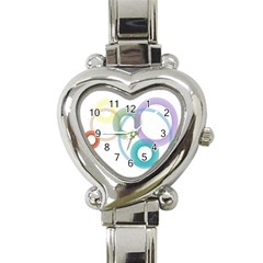 Rainbow Colors Circles Heart Italian Charm Watch by picsaspassion