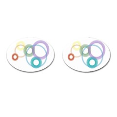 Rainbow Colors Circles Cufflinks (oval)