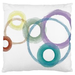 Rainbow Color Circles, Watercolor - Aquarel Painting Standard Flano Cushion Case (one Side)