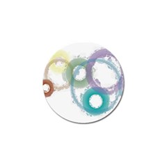Rainbow Color Circles, Paintbrush Aquarel Golf Ball Marker by picsaspassion