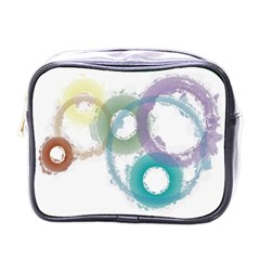 Rainbow Color Circles, Paintbrush Aquarel Mini Toiletries Bags by picsaspassion