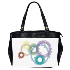 Rainbow Color Circles, Paintbrush Aquarel Office Handbags (2 Sides)  by picsaspassion