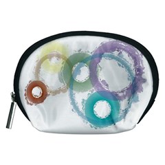 Rainbow Color Circles, Paintbrush Aquarel Accessory Pouches (medium)  by picsaspassion