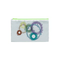 Rainbow Color Circles, Paintbrush Aquarel Cosmetic Bag (xs)