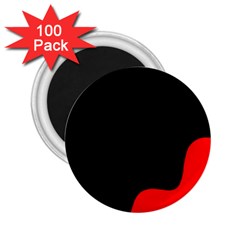 Black And Red 2 25  Magnets (100 Pack) 