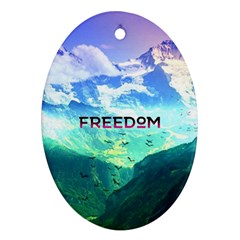 Freedom Oval Ornament (two Sides) by Brittlevirginclothing