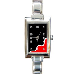 Simple Red And Black Desgin Rectangle Italian Charm Watch by Valentinaart