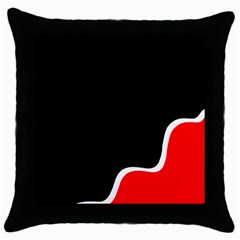 Simple Red And Black Desgin Throw Pillow Case (black) by Valentinaart