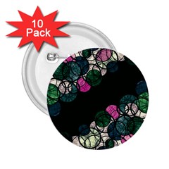 Green And Pink Bubbles 2 25  Buttons (10 Pack)  by Valentinaart