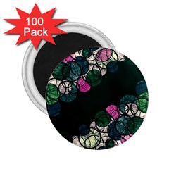 Green And Pink Bubbles 2 25  Magnets (100 Pack)  by Valentinaart