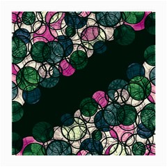 Green And Pink Bubbles Medium Glasses Cloth (2-side) by Valentinaart