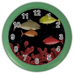 Corals Color Wall Clocks by Valentinaart