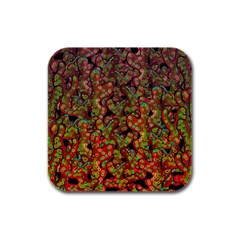 Red corals Rubber Square Coaster (4 pack) 