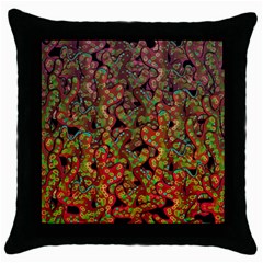 Red corals Throw Pillow Case (Black)