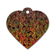 Red Corals Dog Tag Heart (two Sides)