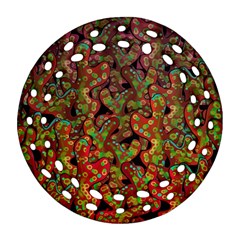 Red Corals Round Filigree Ornament (2side) by Valentinaart