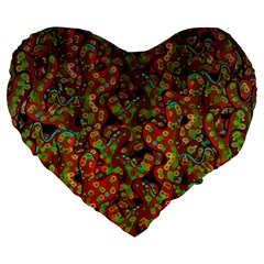 Red corals Large 19  Premium Heart Shape Cushions