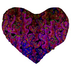 Purple Corals Large 19  Premium Heart Shape Cushions by Valentinaart