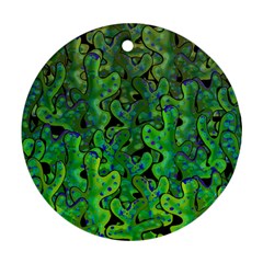 Green Corals Ornament (round)  by Valentinaart