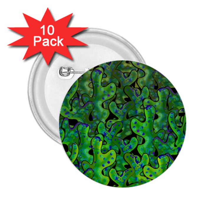 Green corals 2.25  Buttons (10 pack) 