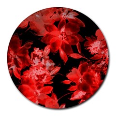 red flower  Round Mousepads