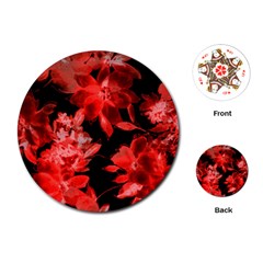 Red Flower  Playing Cards (round)  by Brittlevirginclothing