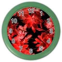 red flower  Color Wall Clocks