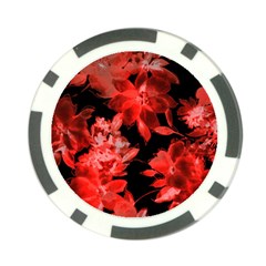 red flower  Poker Chip Card Guards (10 pack) 