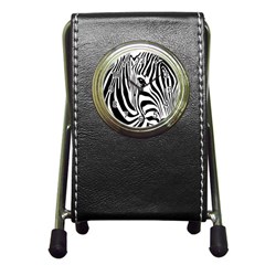 Animal Cute Pattern Art Zebra Pen Holder Desk Clocks by Amaryn4rt