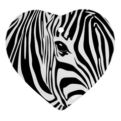 Animal Cute Pattern Art Zebra Heart Ornament (2 Sides) by Amaryn4rt