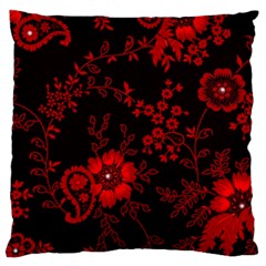 Small Red Roses Large Cushion Case (two Sides) by Brittlevirginclothing